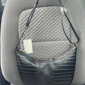 Brand New A New Day Black Faux Crocodile Crossbody/Shoulder Purse